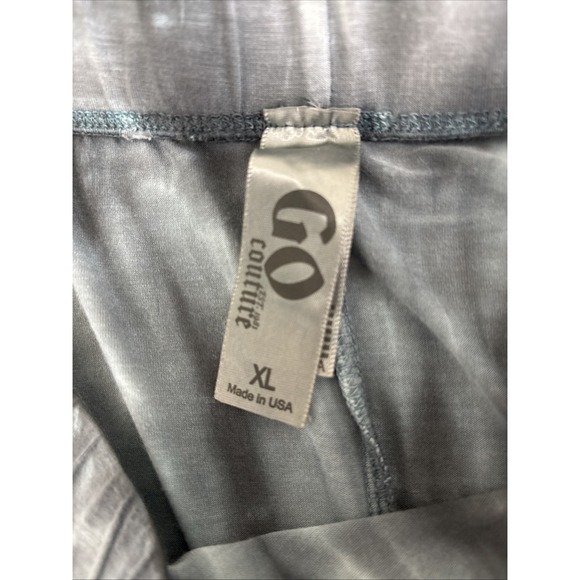 GO Couture Tie Dye Maxi Skirt Womens XL Asymmetric Hem Blue Festival Boho USA - Picture 4 of 8